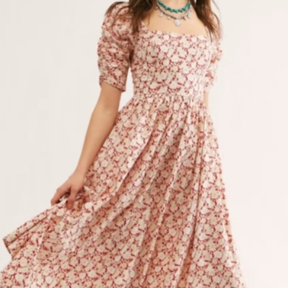 Free People She's a Dream Floral Midi Dress (NEW)